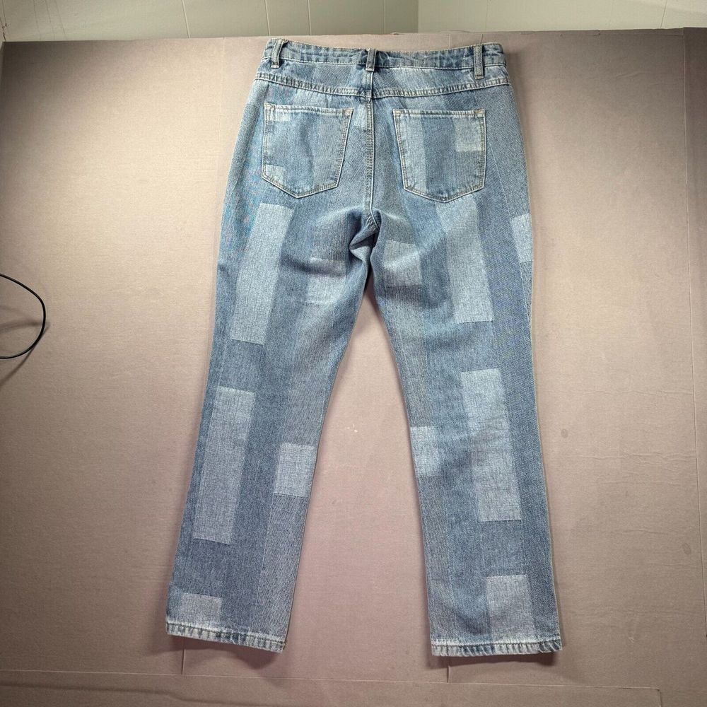 Tribal Jeans Womens 2 Audrey Mid Rise Straight Color Block‎ Denim Soft Crop Y2K - Picture 7 of 15
